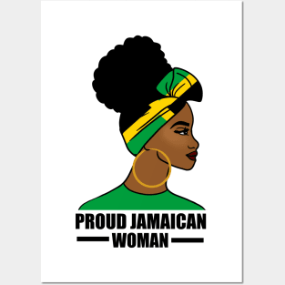 Proud Afro Jamaican Woman, Jamaica Flag Posters and Art